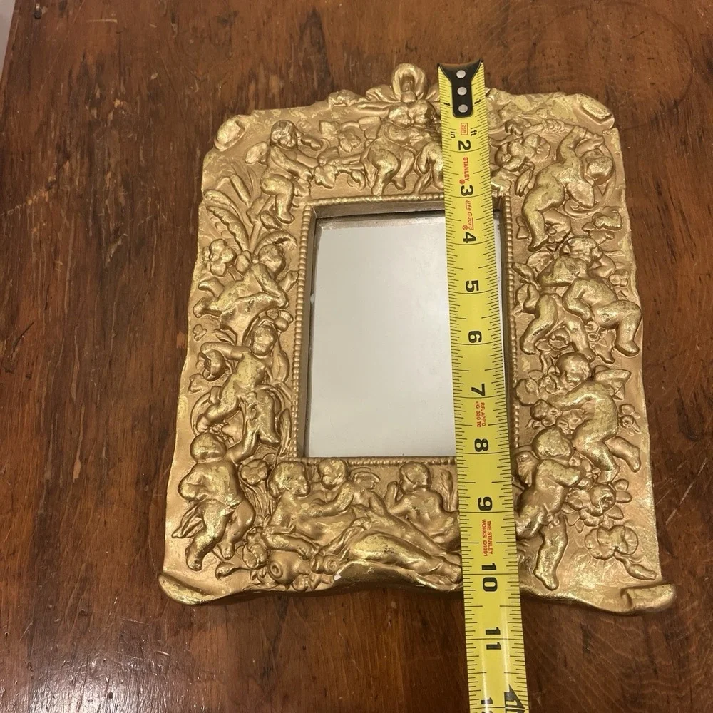 Gilt Gold Cherub Mirror 10 1/2